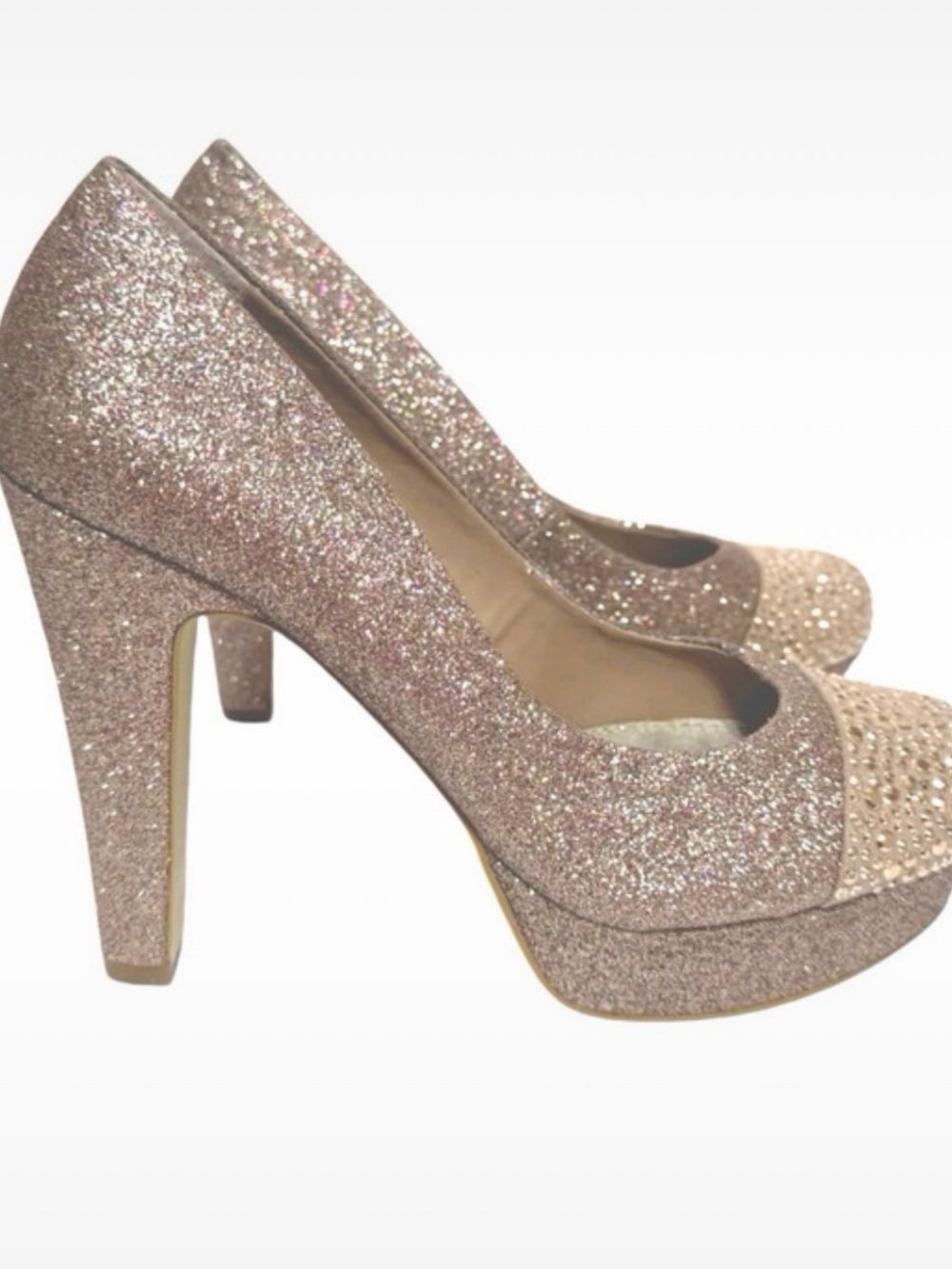 Glitter Platform Pump Heels in Rose Gold $10 firm no offers like new